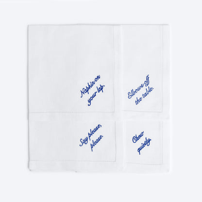 Miss Manners Dinner Napkins, Set of 4