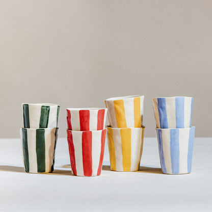 Bold-Stripe Wine Cup, Evergreen