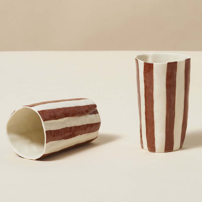 Stripey Vase, Hazelnut